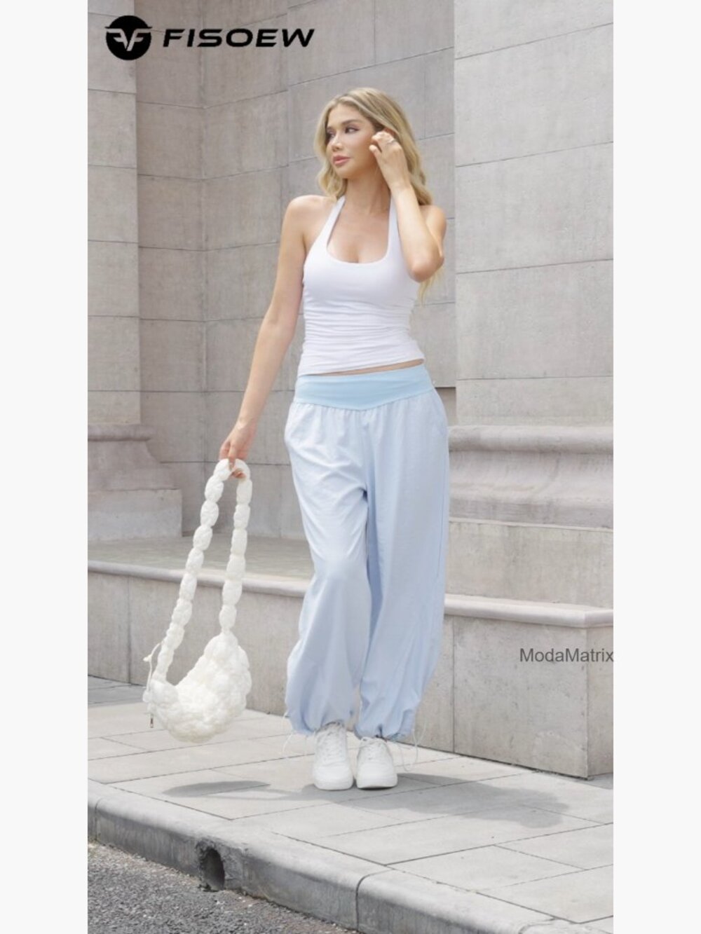 Wide Leg Pants High Waist Baggy Track Pants Loose Fit Drawstring Cuffs Lounge - Picture 7 of 7